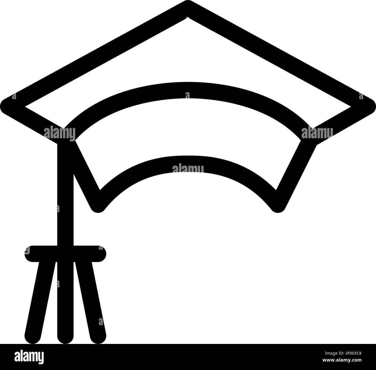 Icona con il titolo di laurea, mortarboard, Academic, Education, laurea. Illustrazione Vettoriale