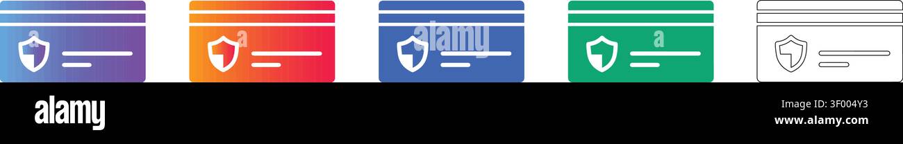 Set icone Secure Payment Card vol 28174 Illustrazione Vettoriale