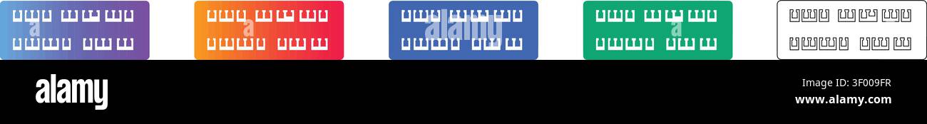 Set of Colorful Digital Keyboard Icons vol 28803 Illustrazione Vettoriale