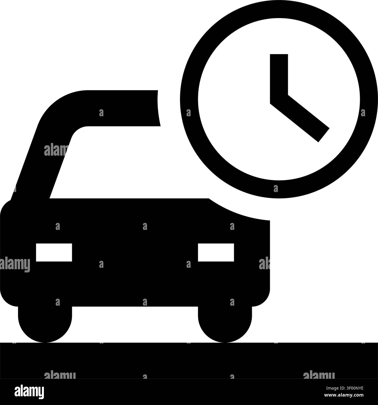 Icona di ritardo del veicolo auto, traffico, trasporto, attesa, bloccato Illustrazione Vettoriale