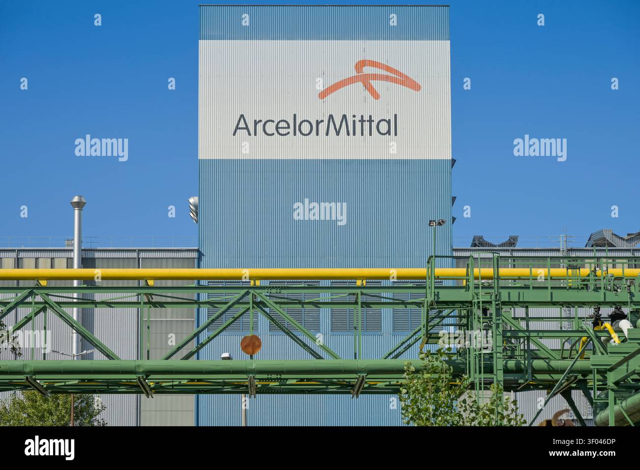 Laminatoio caldo WWW, acciaierie ArcelorMittal, Eisenhüttenstadt, Brandeburgo, Germania Foto Stock