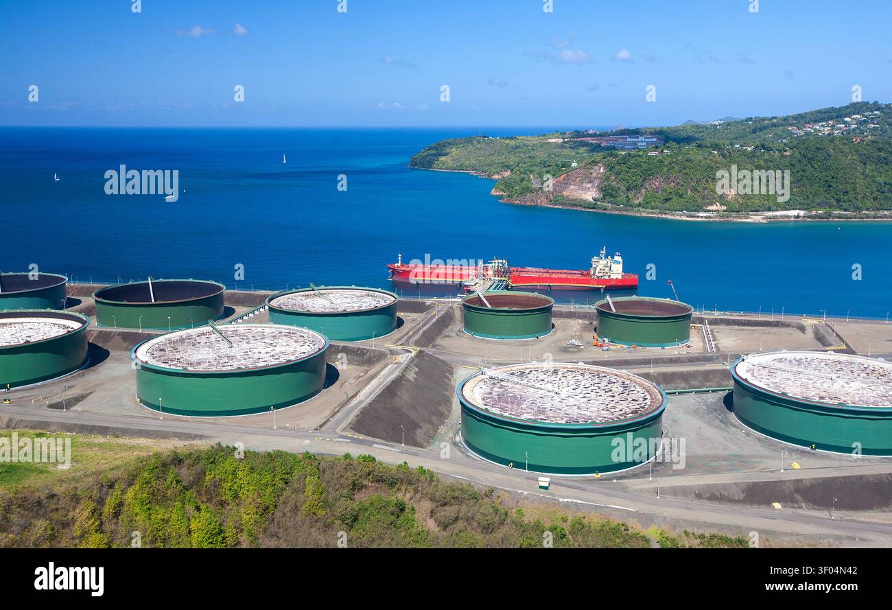 Terminal dell'olio su St Lucia Foto Stock
