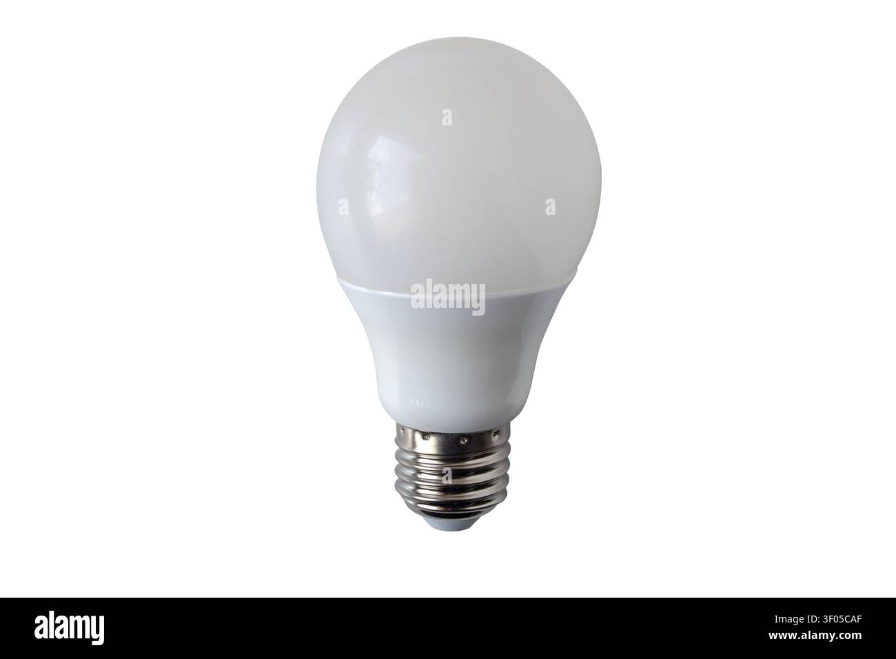 Lampadina bianca ghiacciata con base a vite argentata, isolata su sfondo bianco. Oggetto di illuminazione elettrica classico per energia, elettricità e illuminati Foto Stock