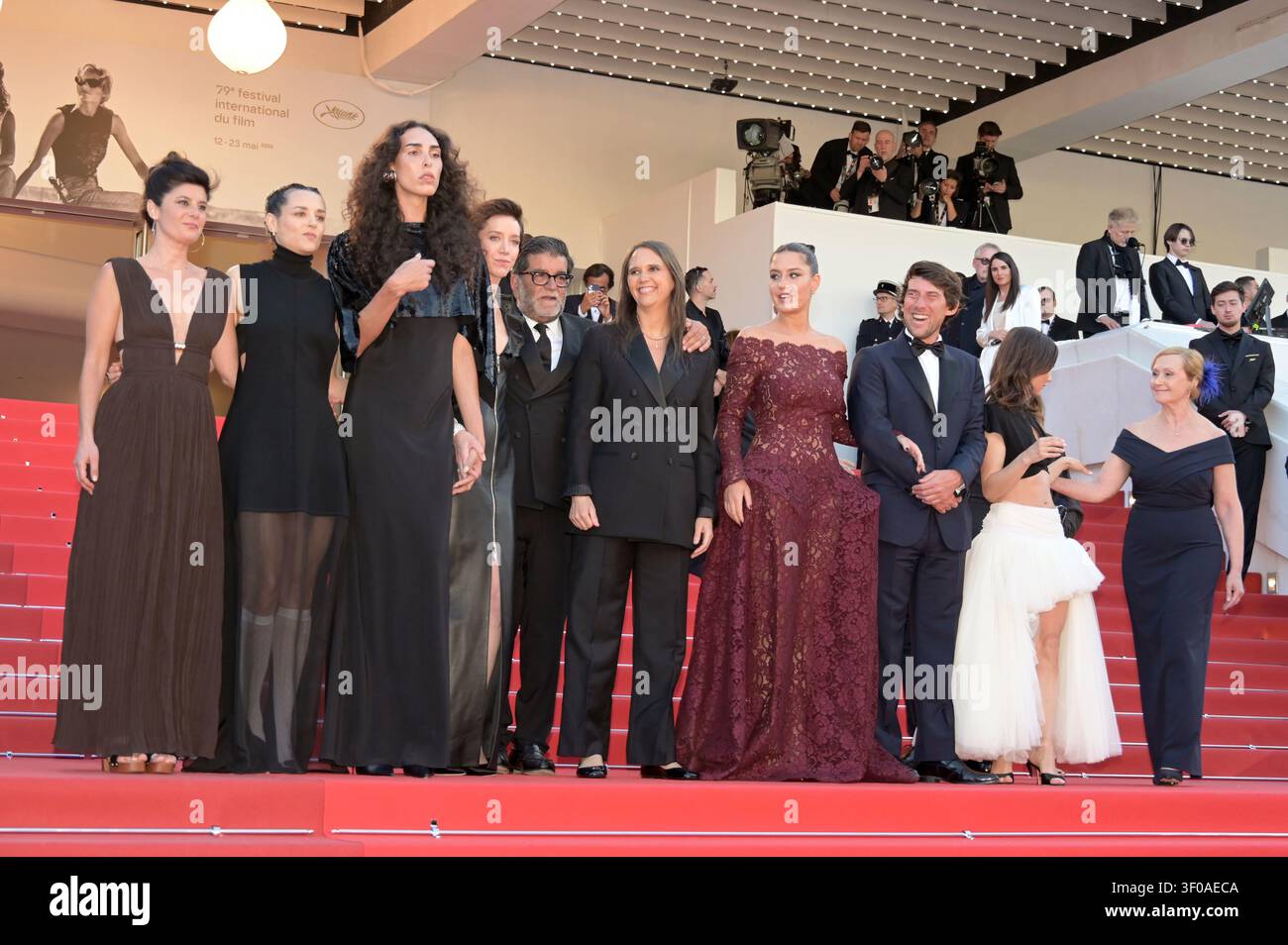 Cast del film "Garance": Sara-Jeanne Drillaud, Jehnny Beth, Raya Martigny, Sara Giraudeau, Alain Attal, Jeanne Herry, Adele Exarchopoulos (abito di Saint Laurent), Hugo Selignac, Mathilde Roehrich 'Garance' (un altro giorno) Festival di Cannes proiezione 79° Festival di Cannes 17 maggio 2026 Photo Jacky Godard Credit:Jacky Godard/Photo12 Foto Stock