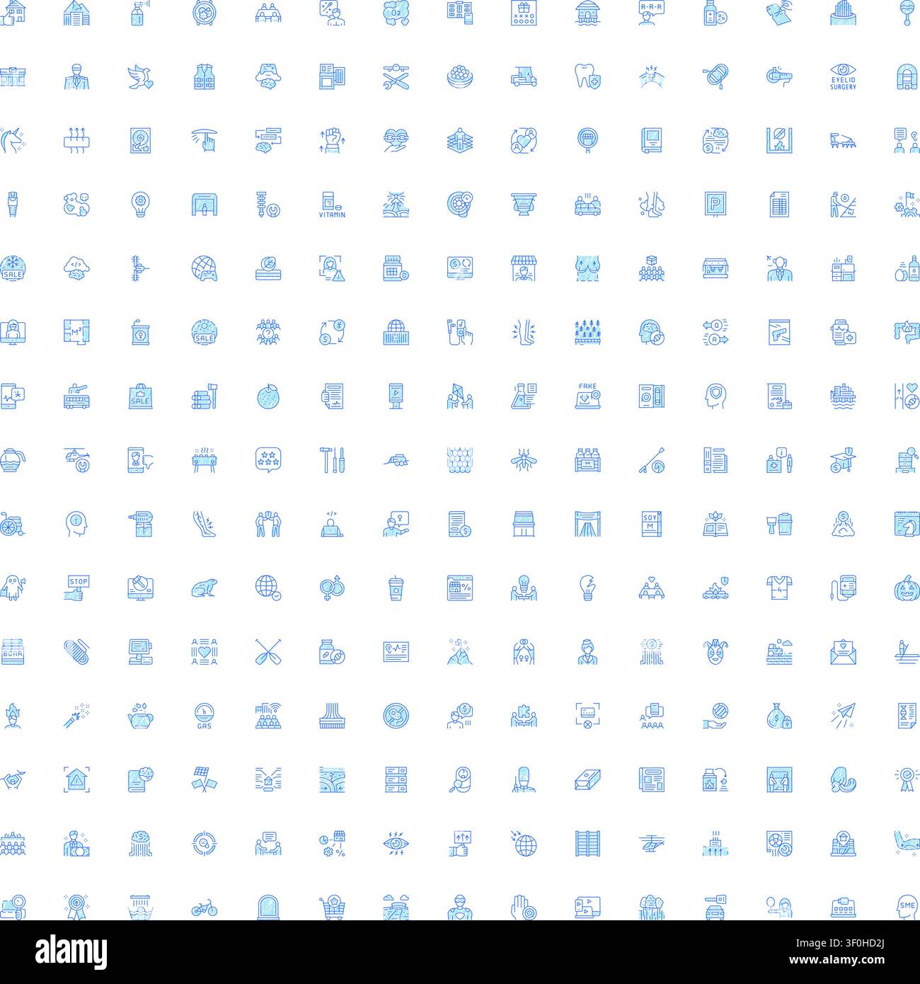 Ampia raccolta di pittogrammi sottili e diversificati che forniscono simboli per aziende, Web, comunicazione, tecnologia, natura, cibo e vari piatti ogni giorno Illustrazione Vettoriale