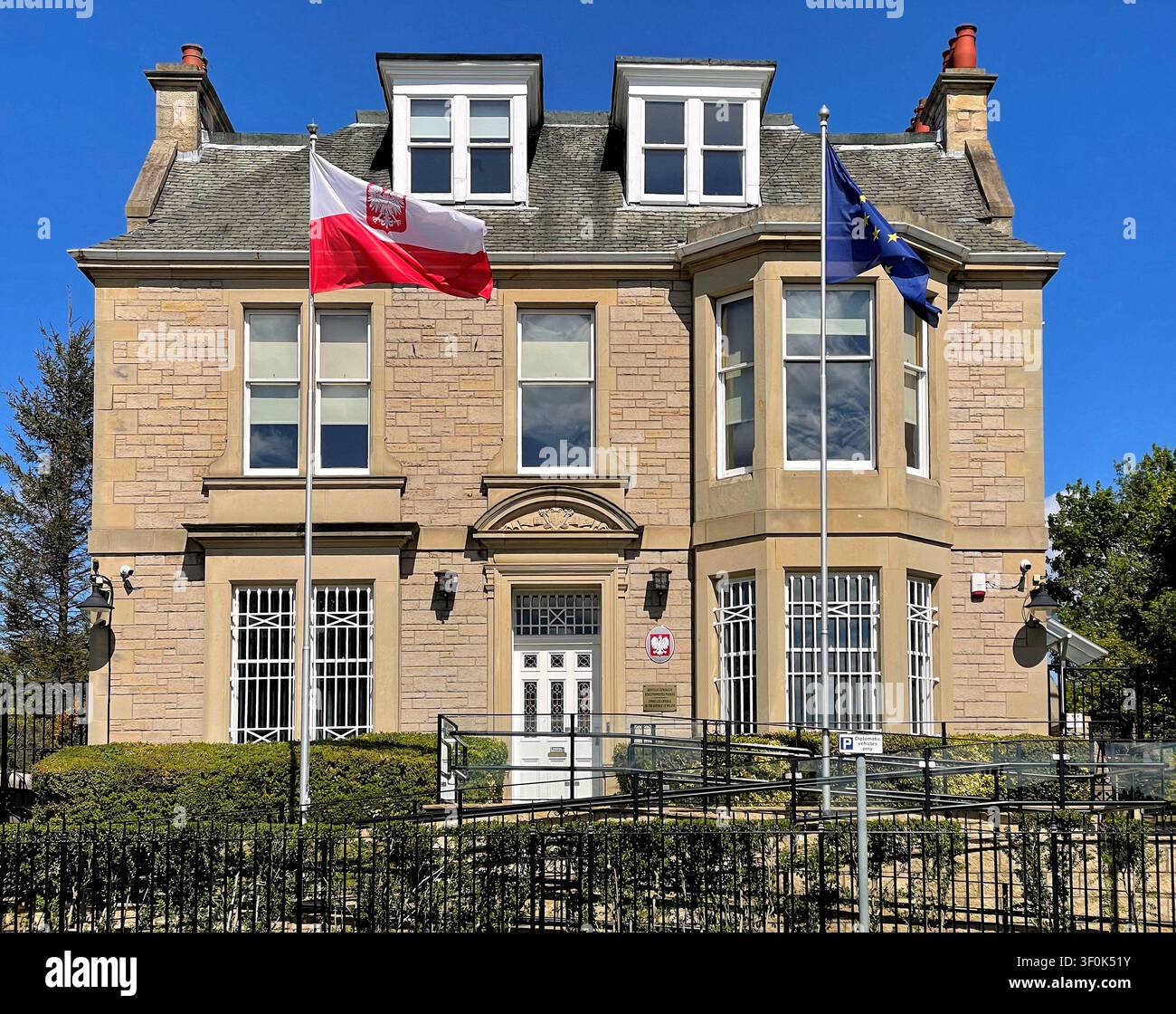 Consolato Generale della Polonia, Edimburgo, Scozia, Regno Unito - Immagine stock catturata con smartphone