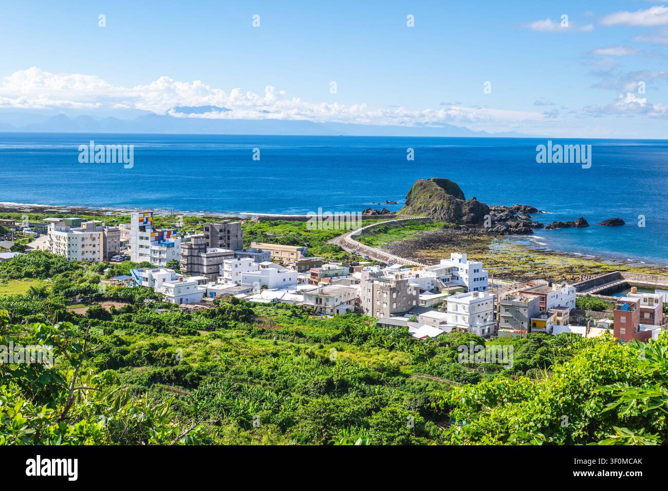 Comunità di Gongguan e Gongguanbi situati a Ludao, Taitung, Taiwan Foto Stock