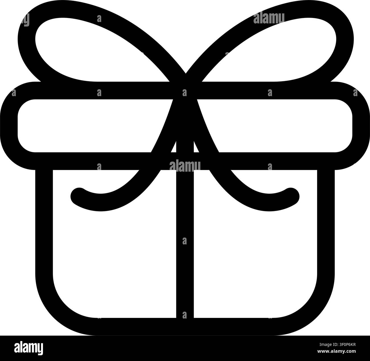 Icona di scatola regalo, regalo, pacchetto, incartato, nastro, fiocco Illustrazione Vettoriale