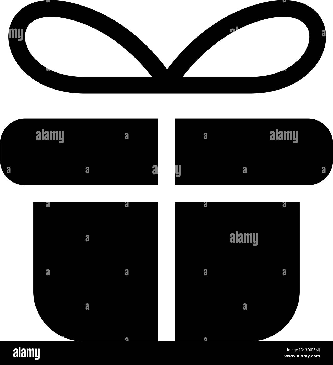 Icona di scatola regalo, regalo, pacchetto, incartato, nastro, fiocco Illustrazione Vettoriale