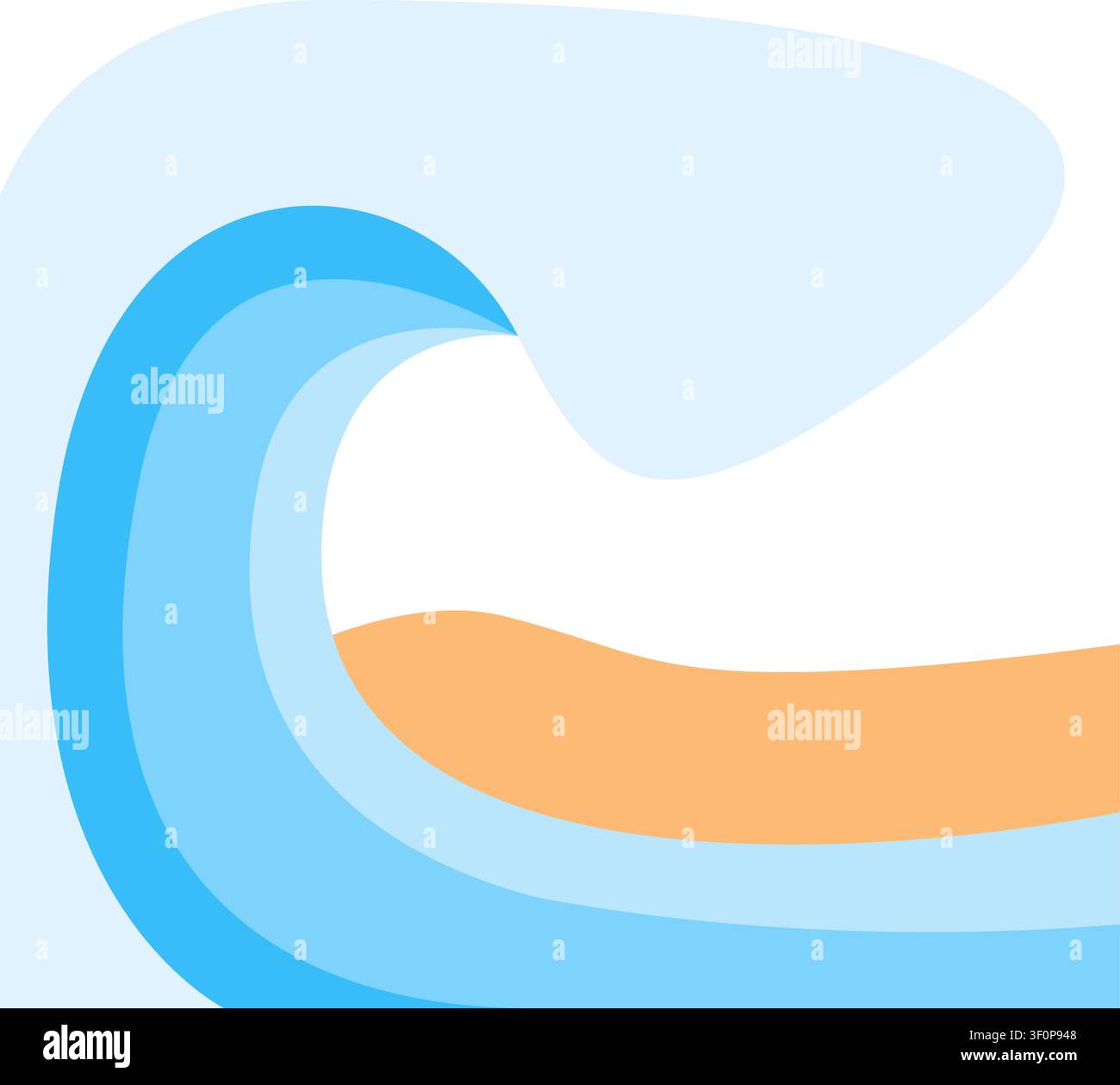 Icona di onda oceanica, acqua, mare, spiaggia, natura, nautico, costiero Illustrazione Vettoriale