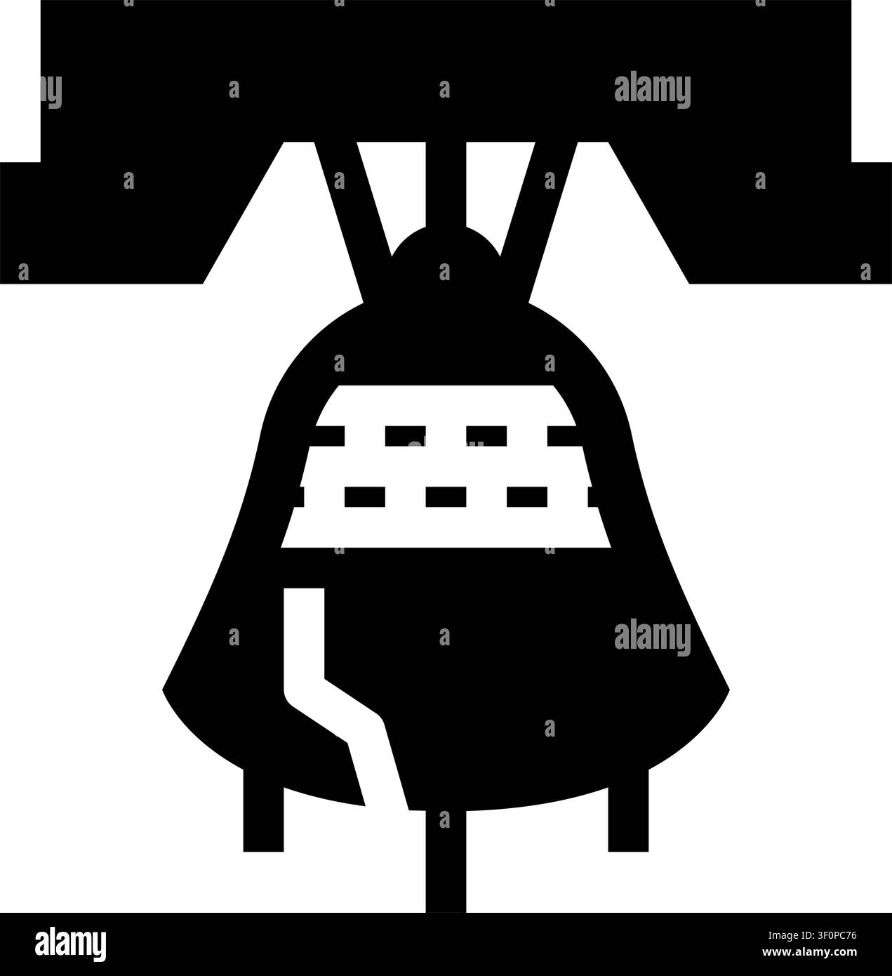 Icona della Campana della Libertà, simbolo americano, Stati Uniti, indipendenza Illustrazione Vettoriale
