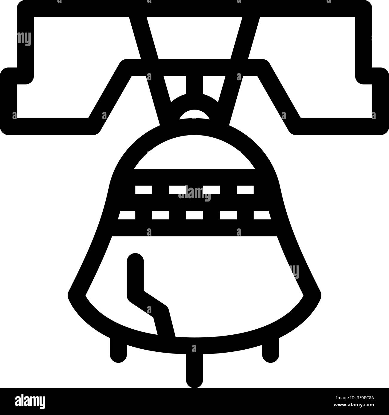 Icona della Campana della Libertà, simbolo americano, Stati Uniti, indipendenza Illustrazione Vettoriale