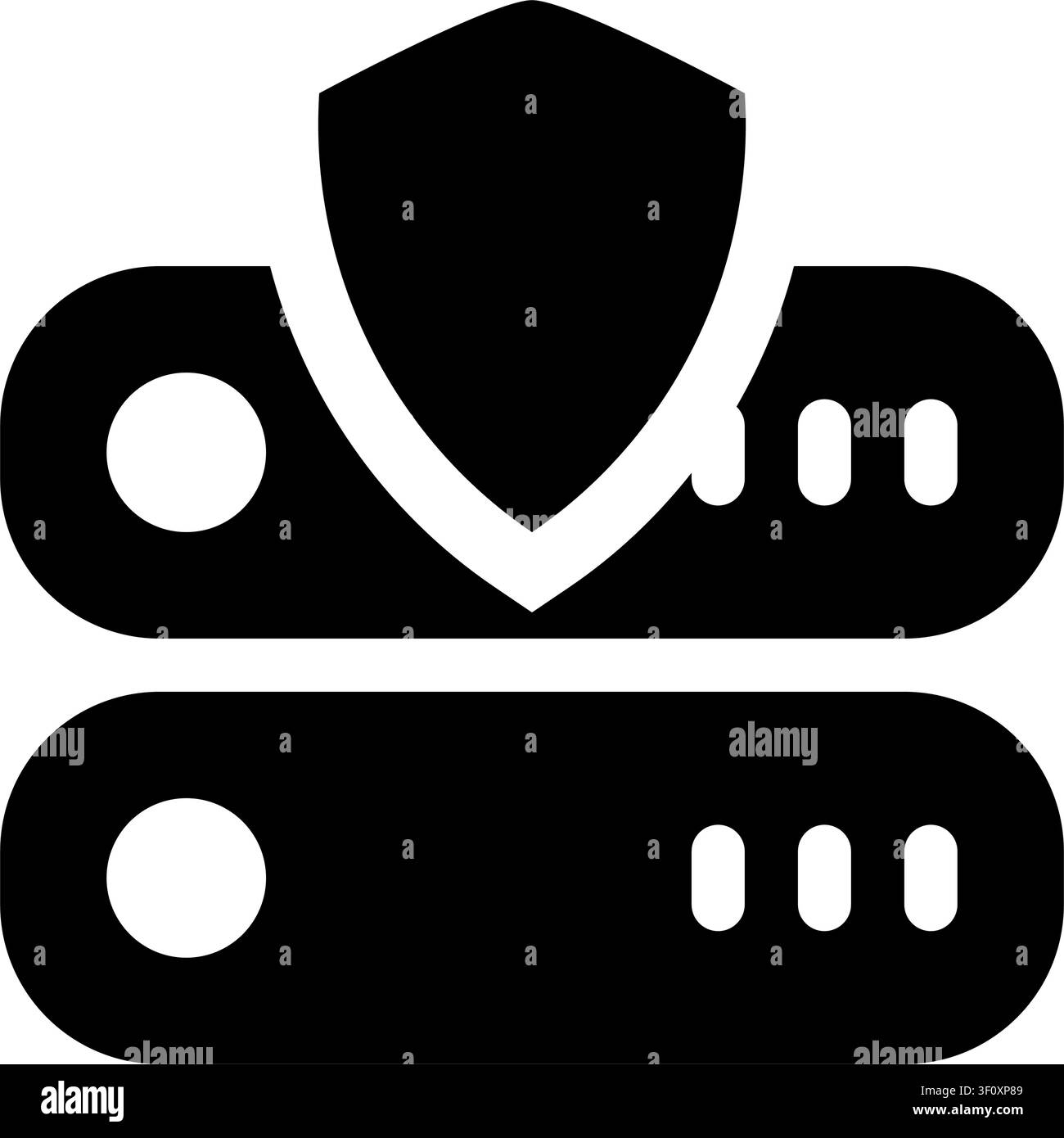 Icona di server sicuro, Sicurezza, Protezione, Rete, Dati, Serratura Illustrazione Vettoriale
