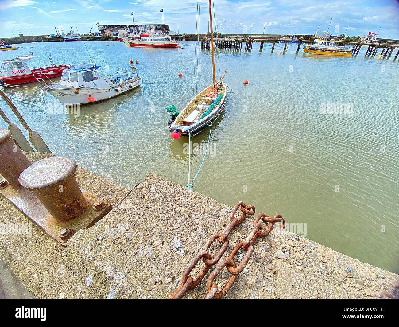 Porto di Bridlington, Inghilterra. - Immagine stock catturata con smartphone