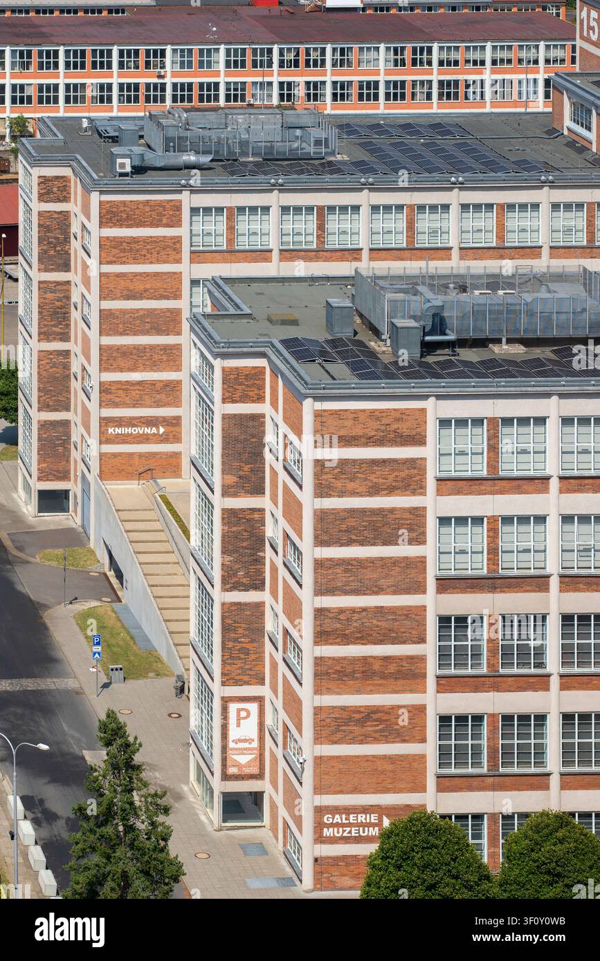 Edifici per la produzione di calzature numero 14 e 15. Edifici industriali funkcisti Bata a Zlín, Repubblica Ceca Foto Stock