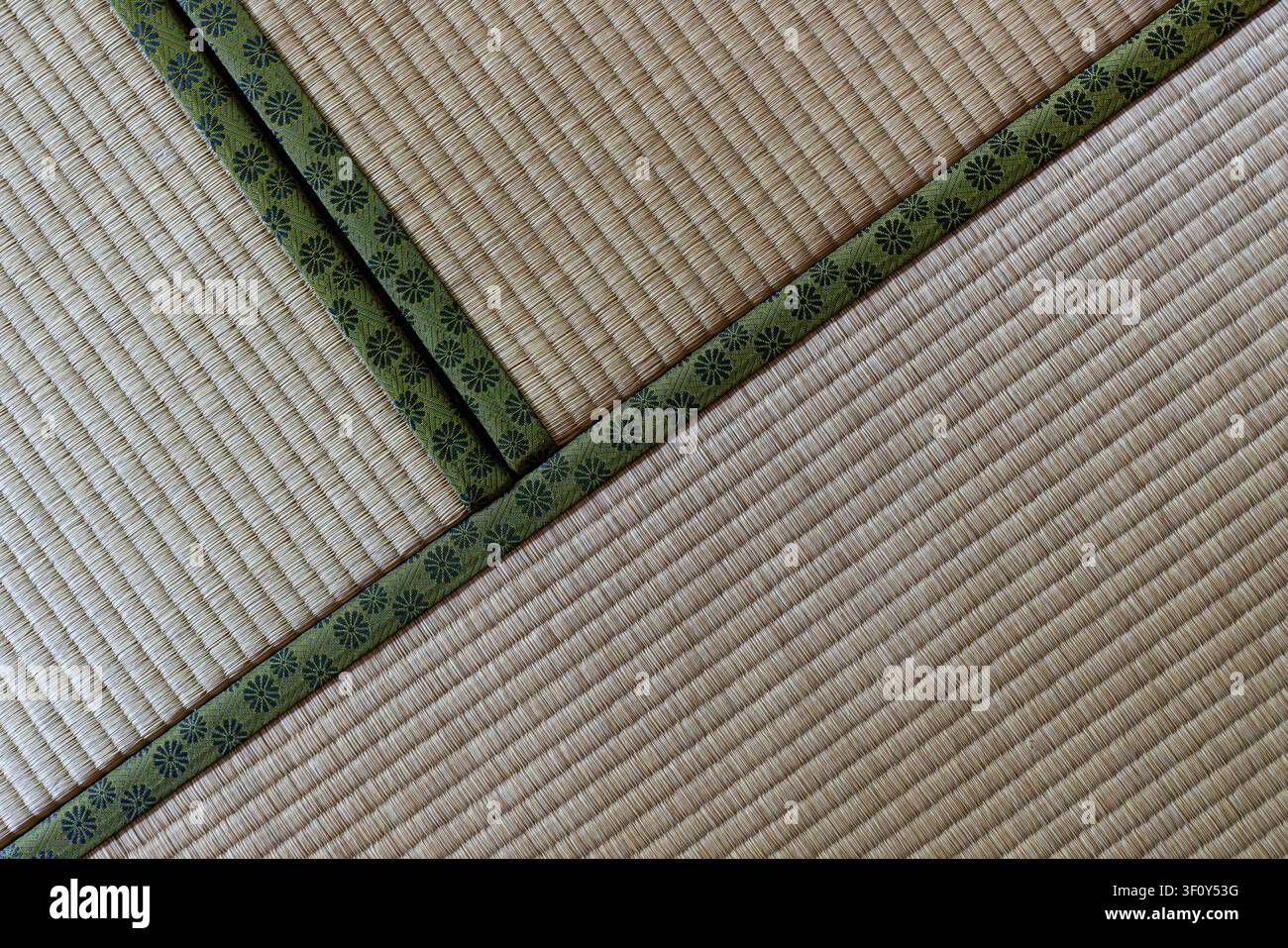 Tappeti Tatami con bordi verdi a motivi Foto Stock