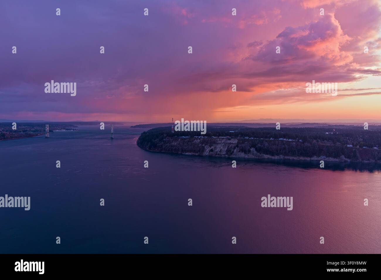 Veduta aerea delle Tacoma Narrows Foto Stock