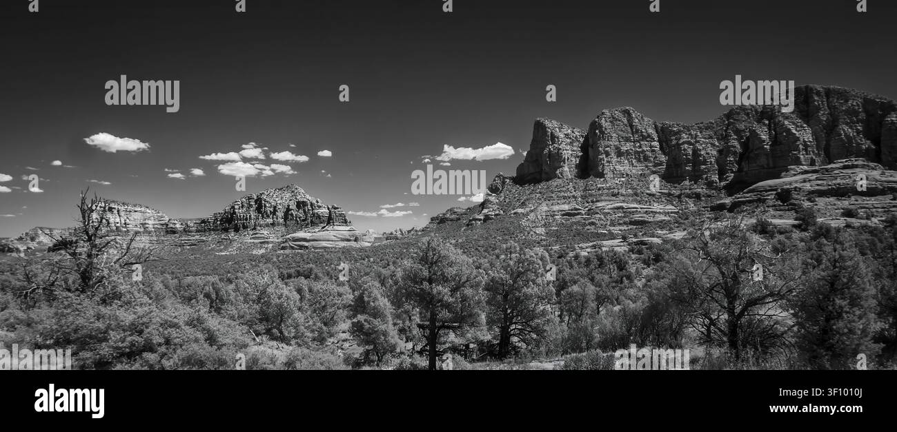 Bianco e nero della Contea di Red Rock vicino a Sedona, Arizona, USA Foto Stock
