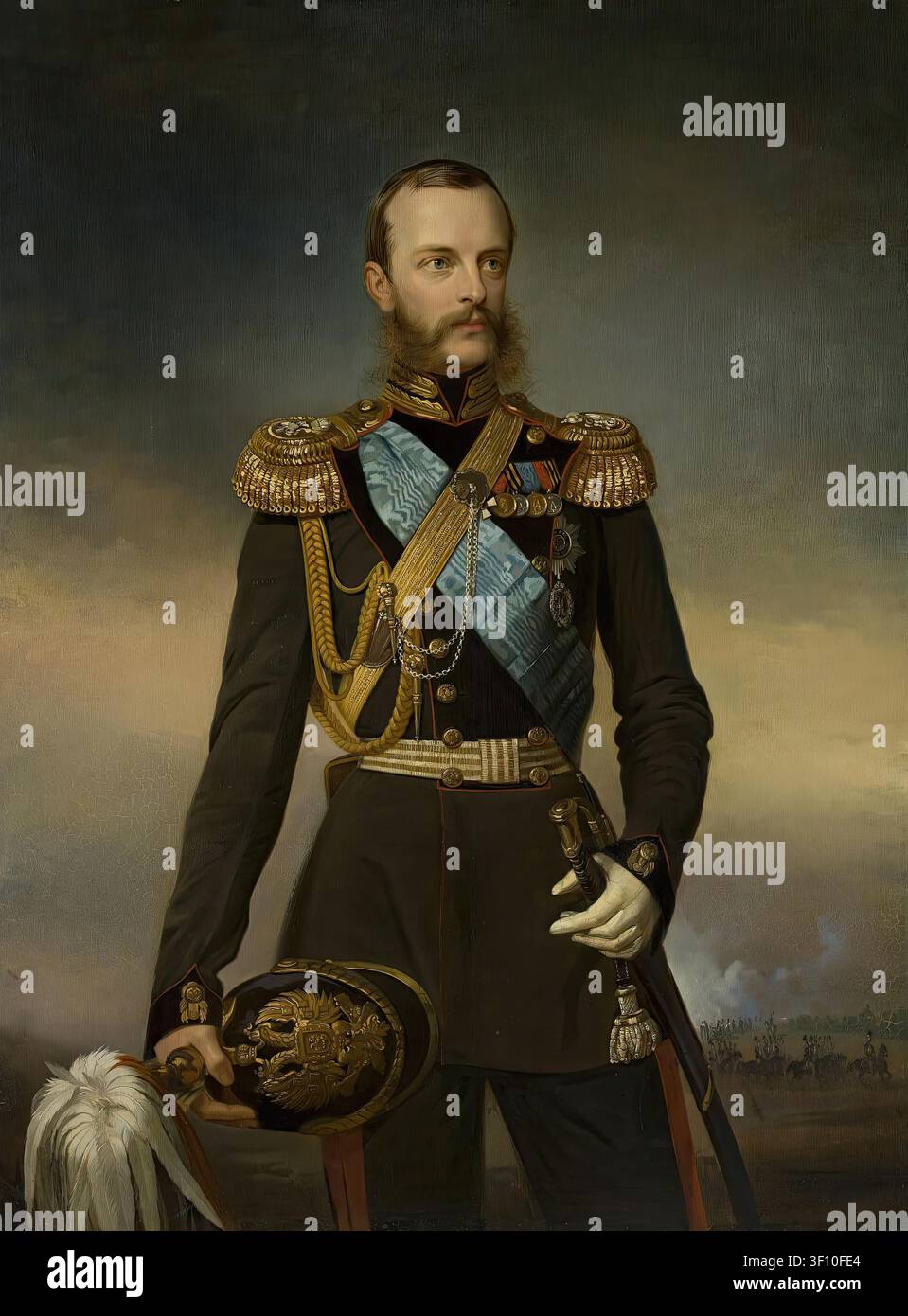 Ritratto del gran duca Mikhail Nikolaevich, 1860. Foto Stock
