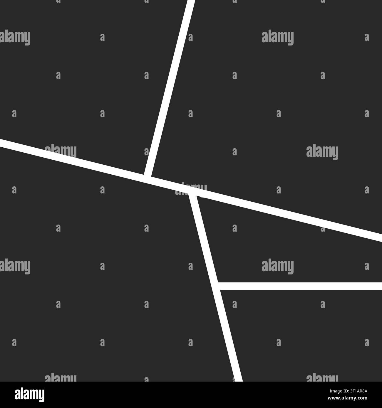 Un layout moderno e minimalista per collage fotografici con cinque cornici geometriche vuote grigio scuro separate da bordi bianchi puliti per la visualizzazione creativa delle immagini Illustrazione Vettoriale