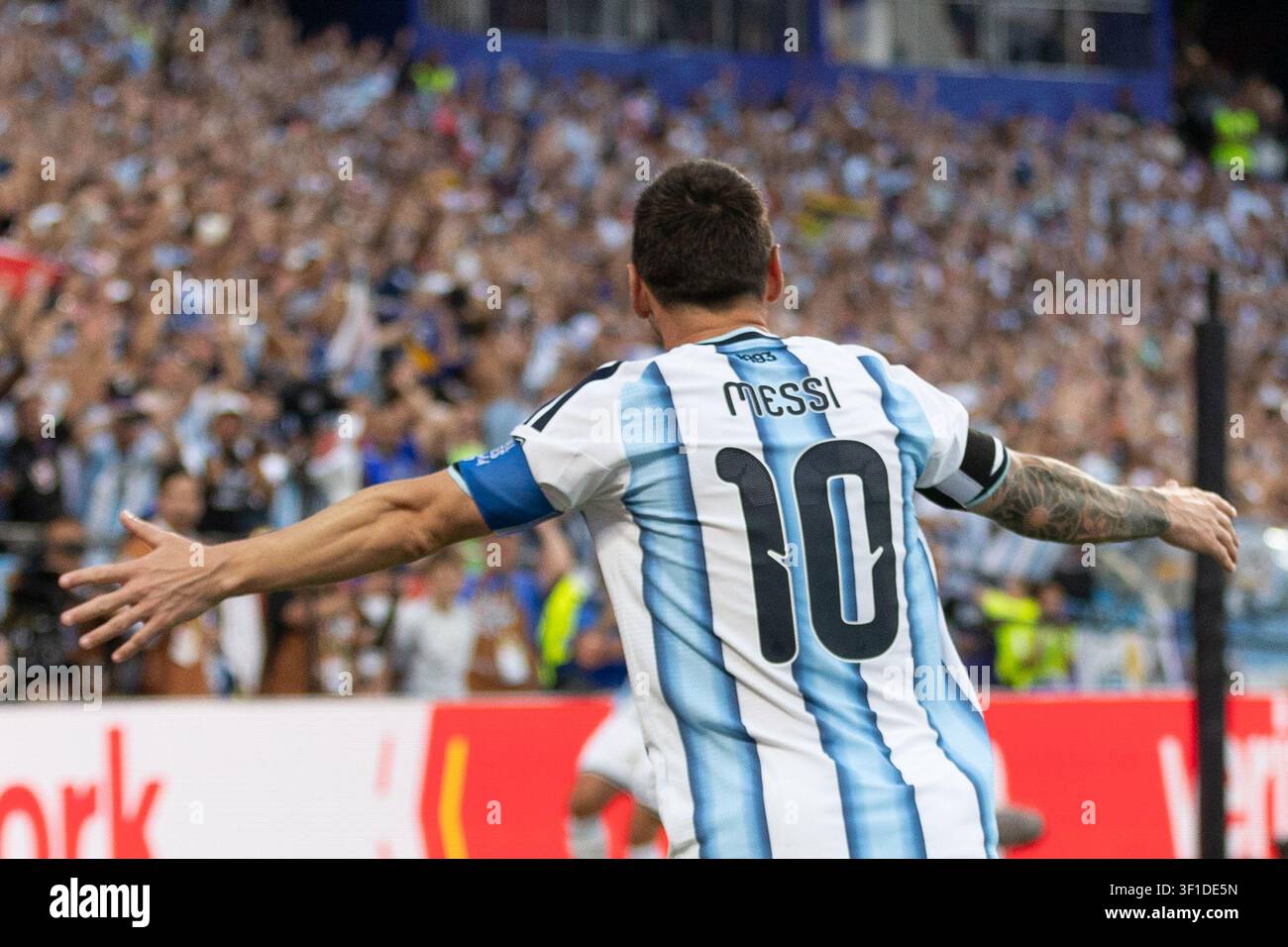 KANSAS CITY, TEXAS - 11 GIUGNO: Lionel Messi durante la partita degli ottavi di finale della FIFA World Cup 2026 tra Argentina e Svizzera allo Kansas Stadium a luglio Foto Stock