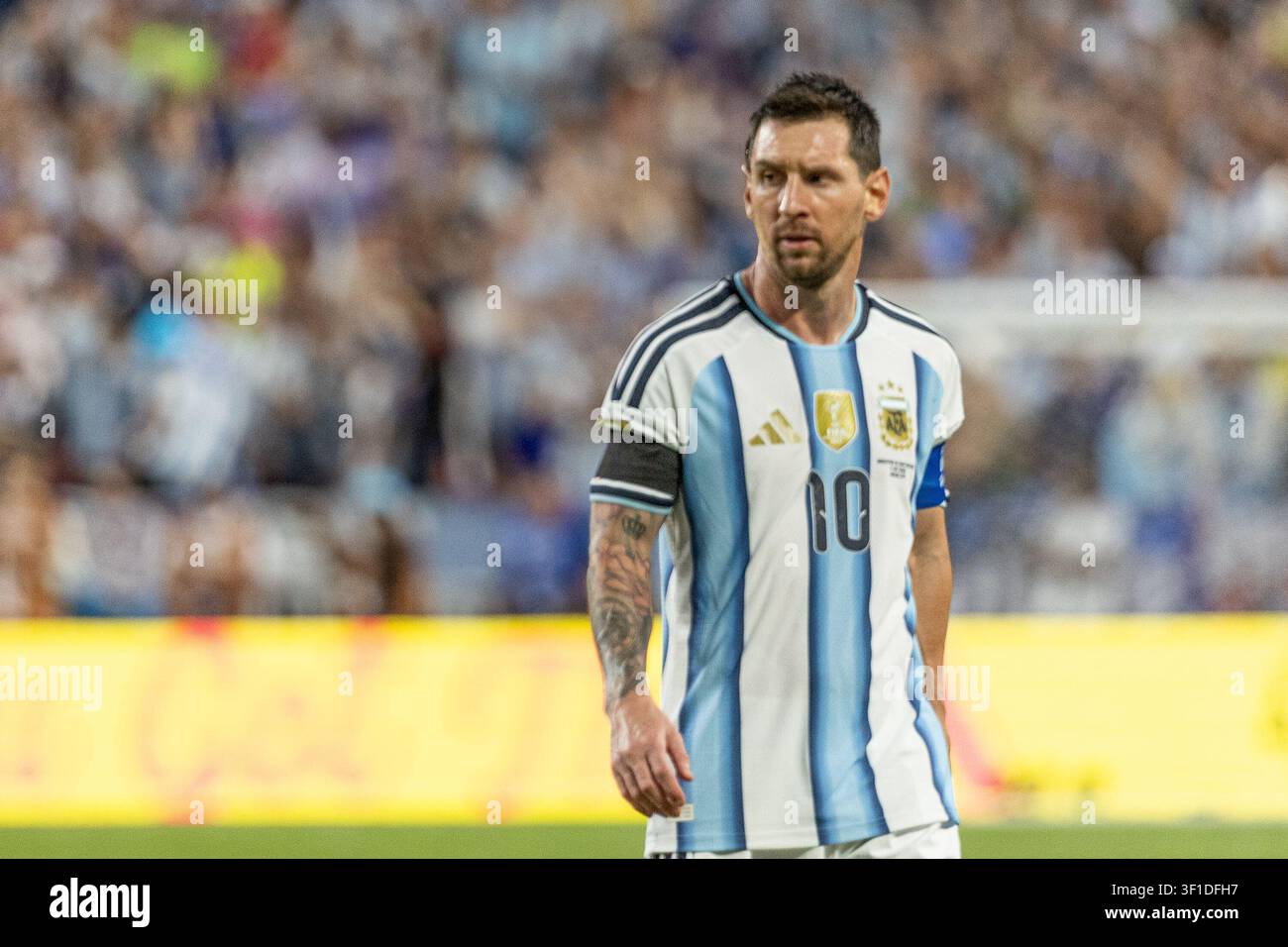 KANSAS CITY, TEXAS - 11 GIUGNO: Lionel Messi durante la partita degli ottavi di finale della FIFA World Cup 2026 tra Argentina e Svizzera allo Kansas Stadium a luglio Foto Stock