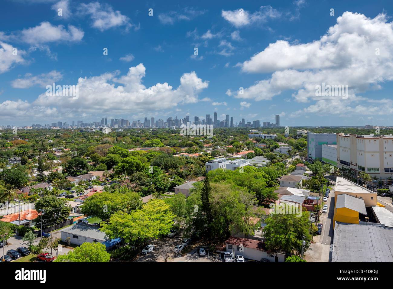 Veduta aerea di Miami City e del centro città, Miami, Florida Foto Stock