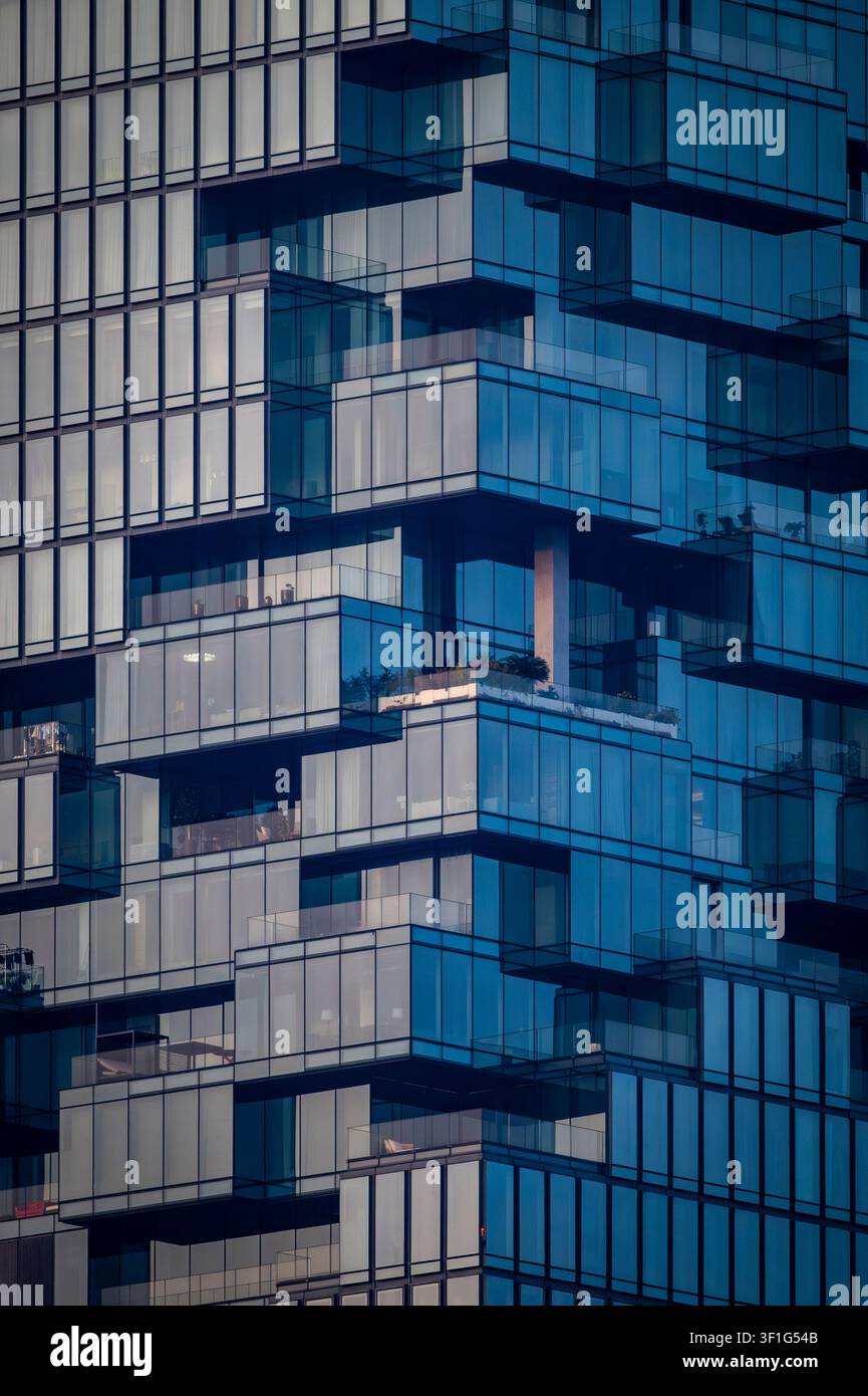 Dettaglio della torre King Power Mahanakhon, Bangkok, Thailandia Foto Stock