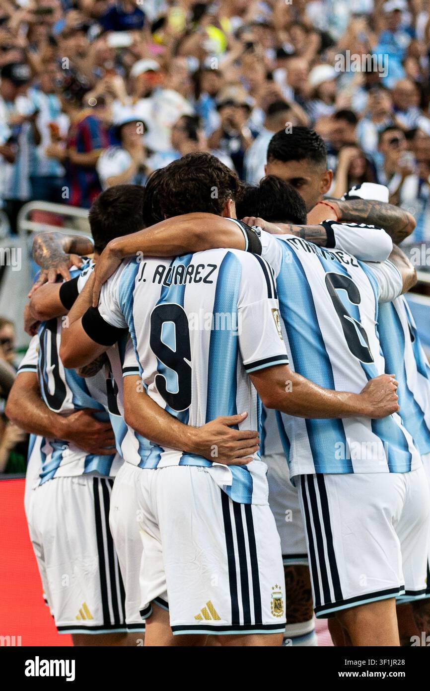 KANSAS, - 11 LUGLIO: Julian Alvarez durante la partita degli ottavi di finale della Coppa del Mondo FIFA 2026 tra Argentina e Svizzera allo stadio di Kansas l'11 luglio 2026 Foto Stock