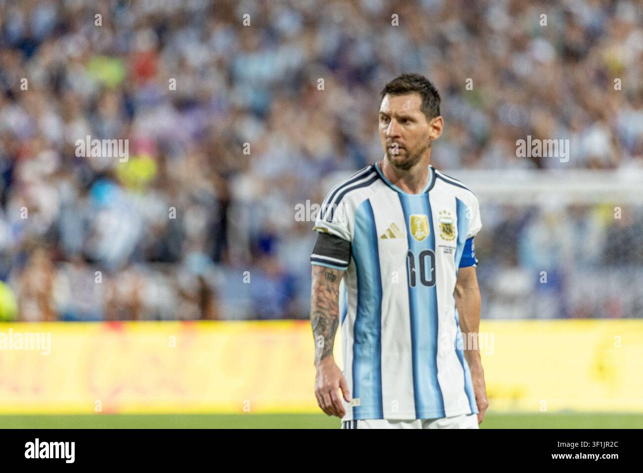 KANSAS, - 11 LUGLIO: Lionel Messi durante la partita degli ottavi di finale della Coppa del Mondo FIFA 2026 tra Argentina e Svizzera allo Kansas Stadium l'11 luglio 2026 i Foto Stock