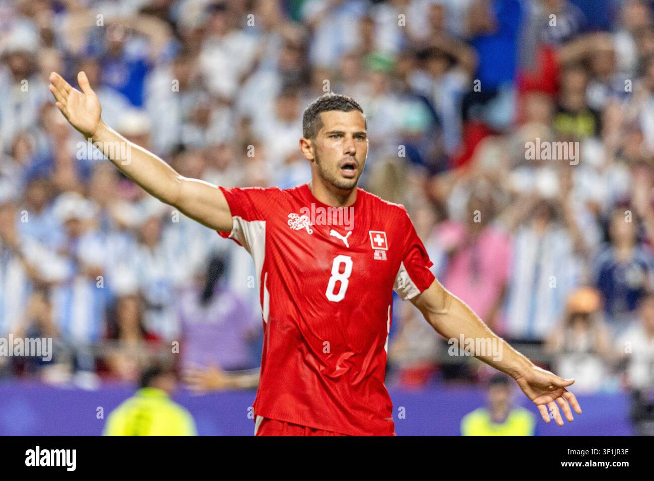 KANSAS, - 11 LUGLIO: Remo Freuler durante la partita degli ottavi di finale della Coppa del Mondo FIFA 2026 tra Argentina e Svizzera allo stadio di Kansas l'11 luglio 2026 i Foto Stock