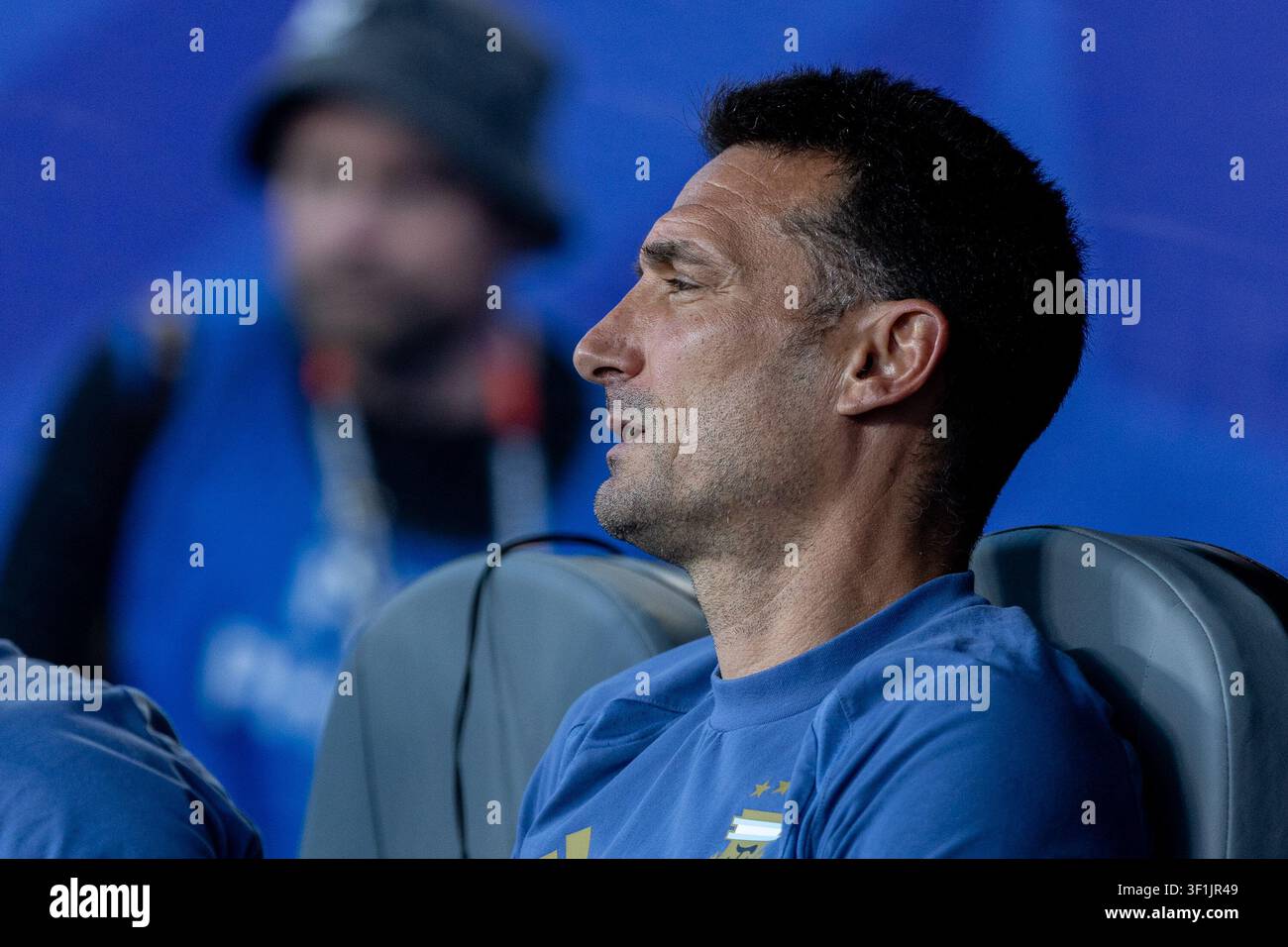 KANSAS, - 11 LUGLIO: Lionel Scaloni durante la partita degli ottavi di finale della Coppa del Mondo FIFA 2026 tra Argentina e Svizzera allo stadio di Kansas l'11 luglio 2026 Foto Stock