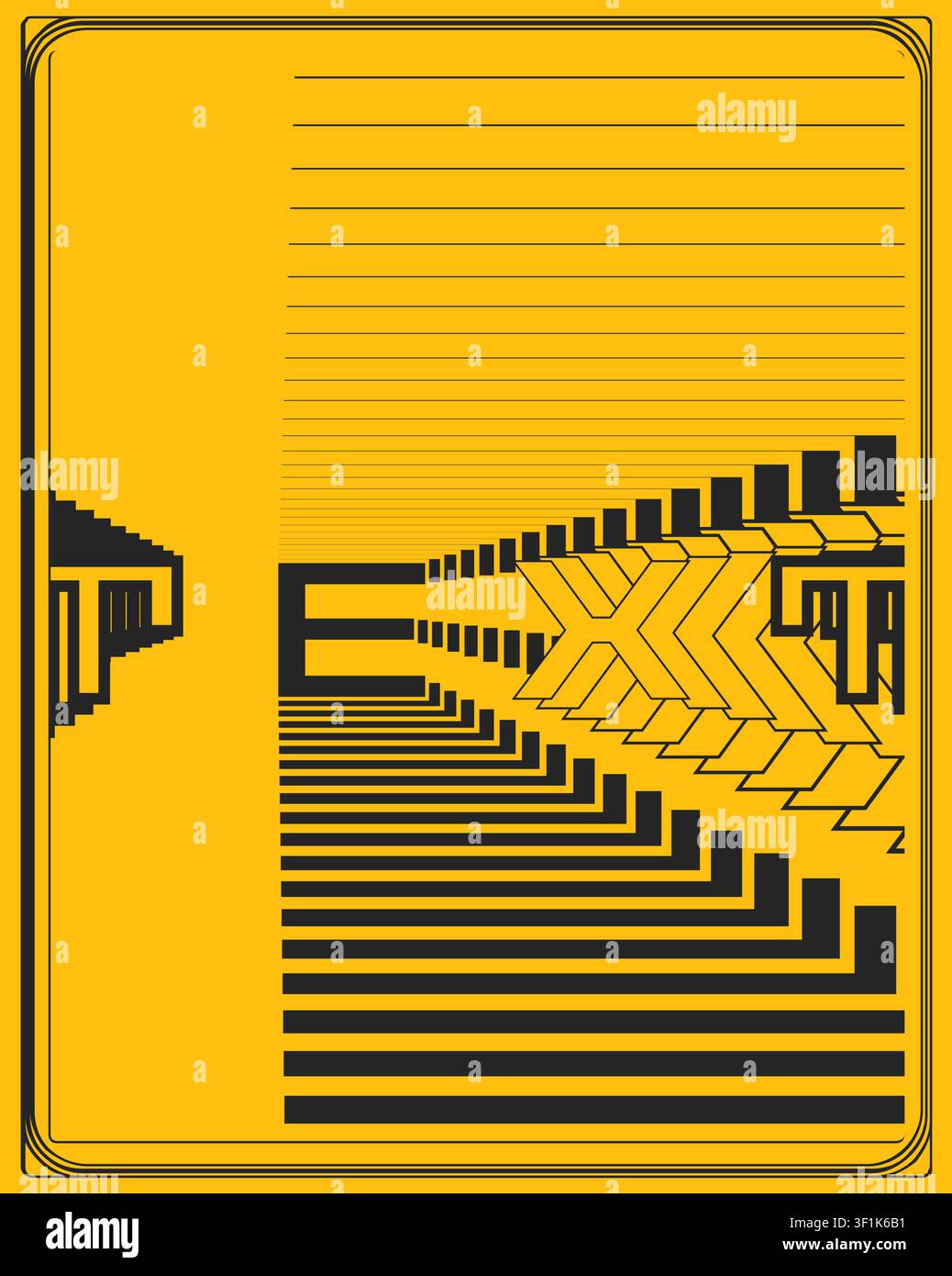 Poster di tipografia contemporanea Design creativo con movimento ottico bilanciato Illustrazione Vettoriale