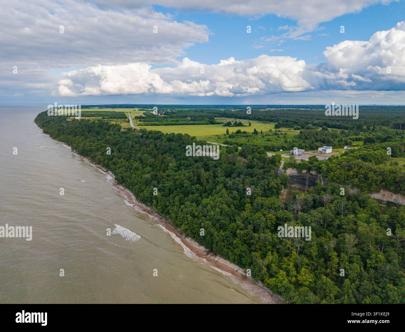 Costiera del Mar Baltico con alte scogliere costiere sulla costa settentrionale dell'Estonia Foto Stock