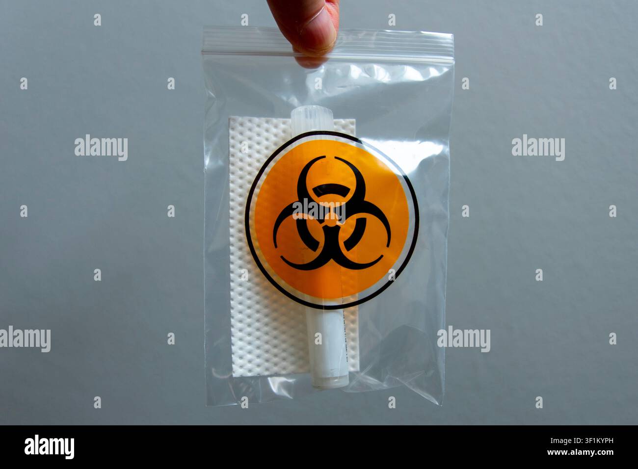 Contenuto biohazard in una borsa Foto Stock