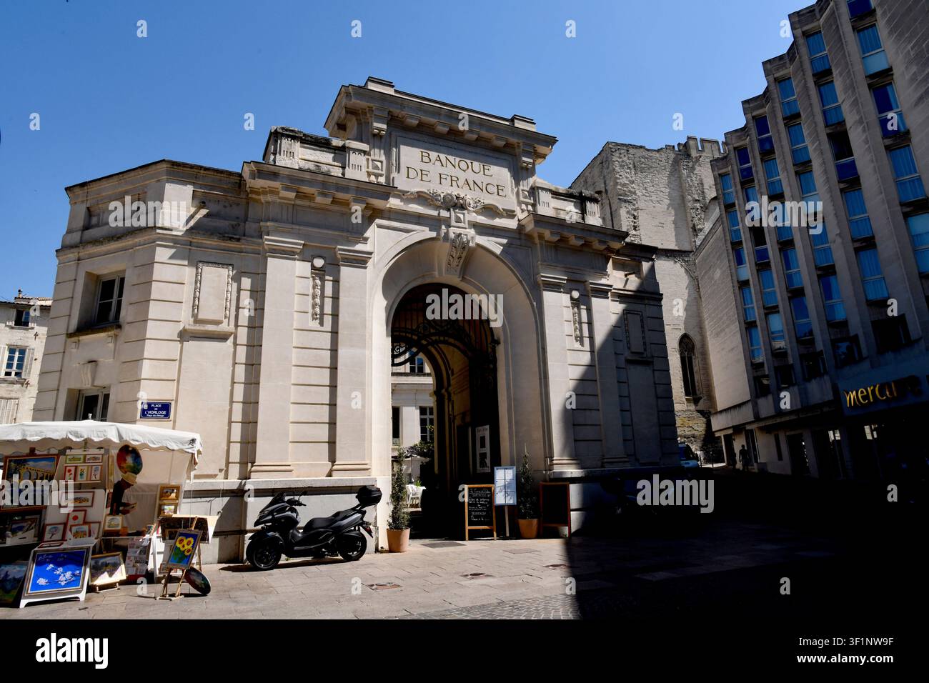 L'edificio storico della Banque De France ad Avignone, Provenza, Francia Foto Stock