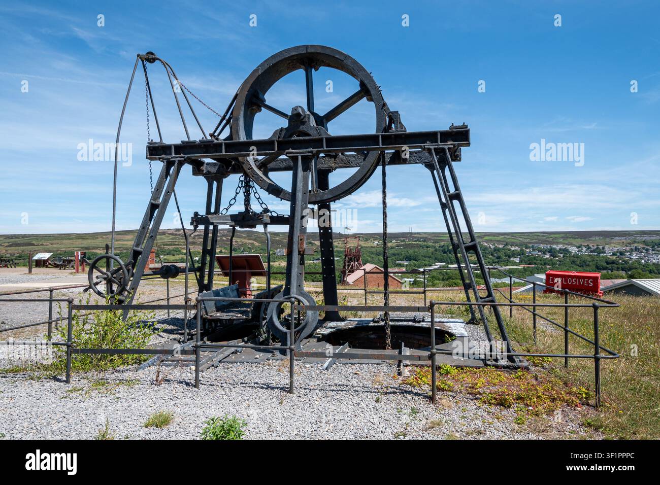 Big Pit National Coal Museum a Blaenavon (Blaenafon), South Wales, Regno Unito, una ex miniera di carbone oggi museo educativo sulla estrazione del carbone Foto Stock