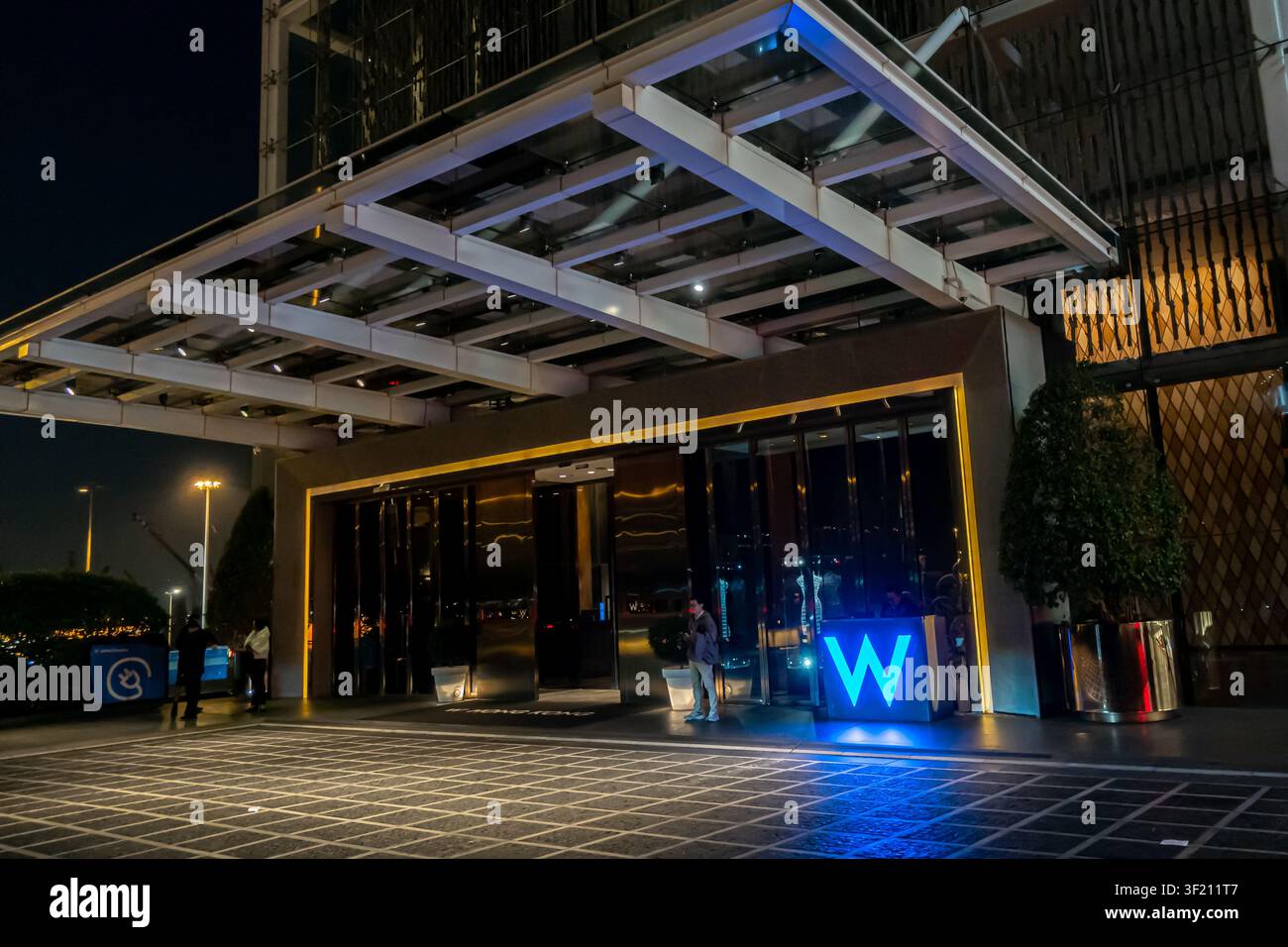 Ingresso dell'hotel W di Hong Kong Foto Stock