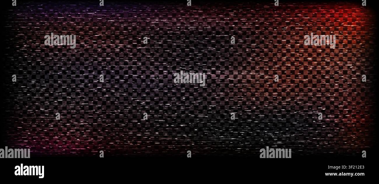 Antica sovrapposizione di texture cinematografica effetto vintage a colori con motivo VHS. Grana, graffi, rumore, fuoriuscite di luce ed effetti flare bokeh. Sfondo di rumore TV statico. Video o Illustrazione Vettoriale