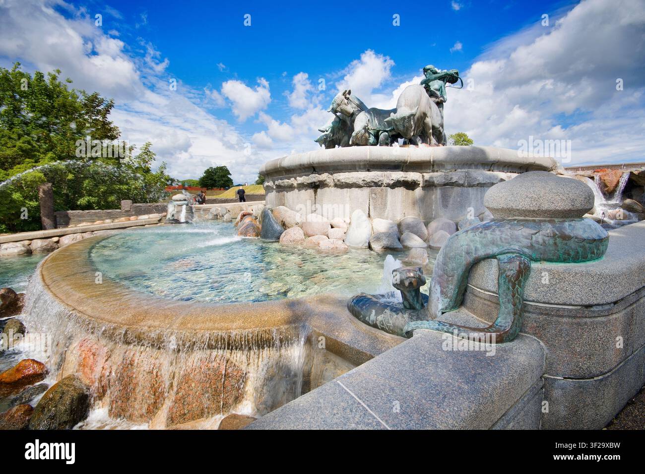 Fontana Gefion sul lungomare di Copenaghen, Danimarca Foto Stock