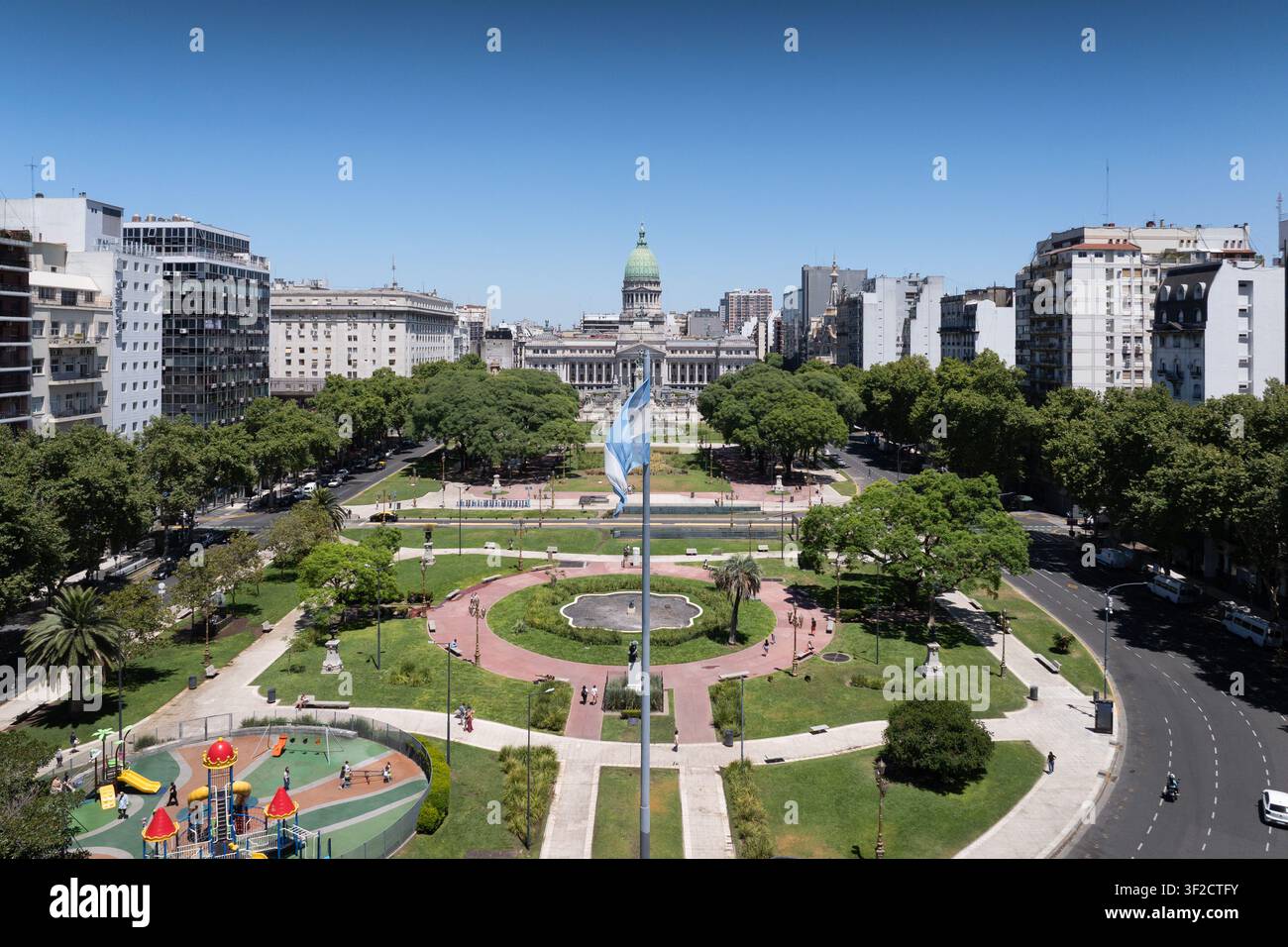 Veduta aerea della città di Buenos Aires, Argentina, vicino alla Piazza del Campidoglio Foto Stock
