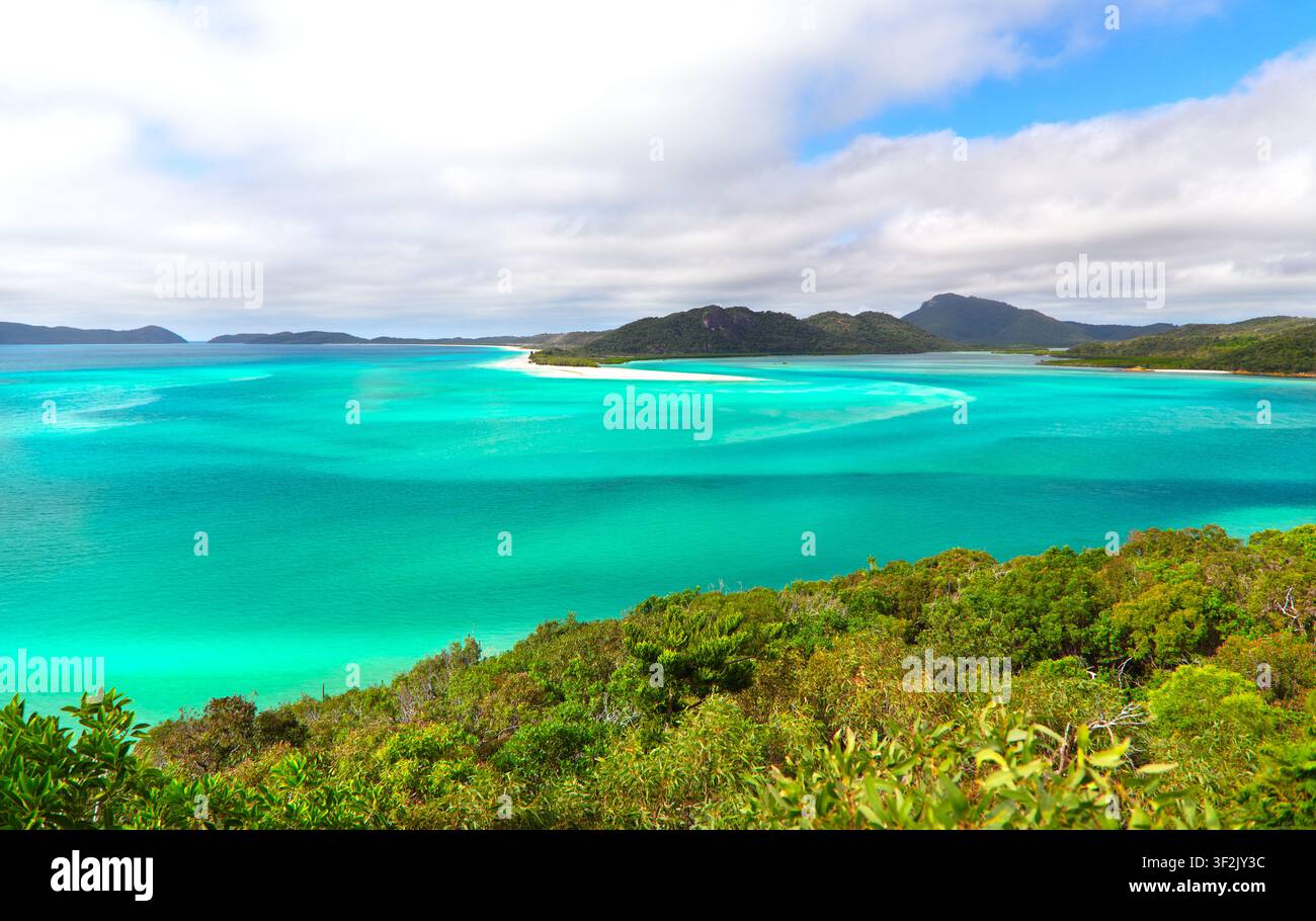 Hill Inlet Whitsunday Islands in Australia, che raffigurano colori tropicali fluenti. Foto Stock
