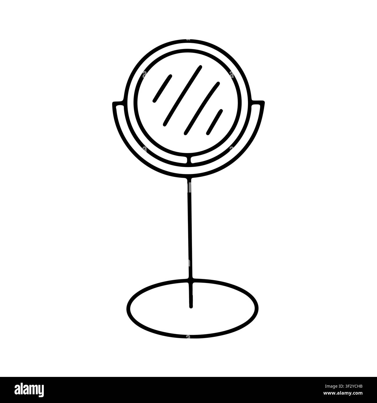 Specchio ingranditore doodle disegnato a mano Illustrazione Vettoriale