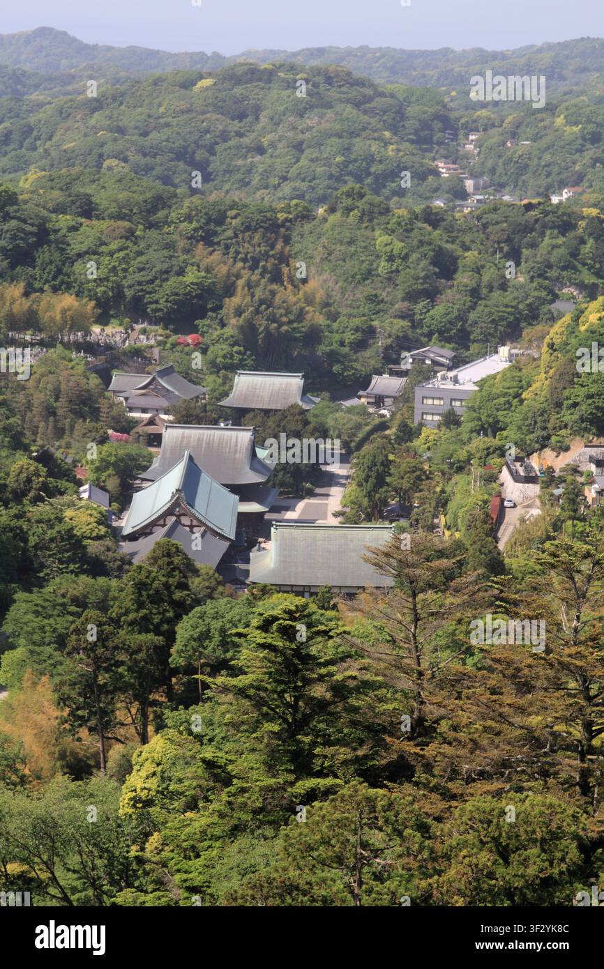Kencho ji dalla cima della montagna, a Kamakura, Kanagawa, Giappone Foto Stock