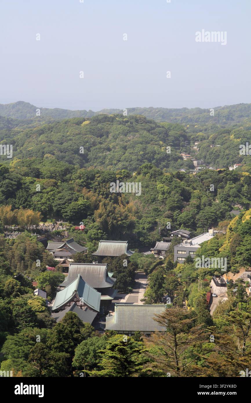 Kencho ji dalla cima della montagna, a Kamakura, Kanagawa, Giappone Foto Stock