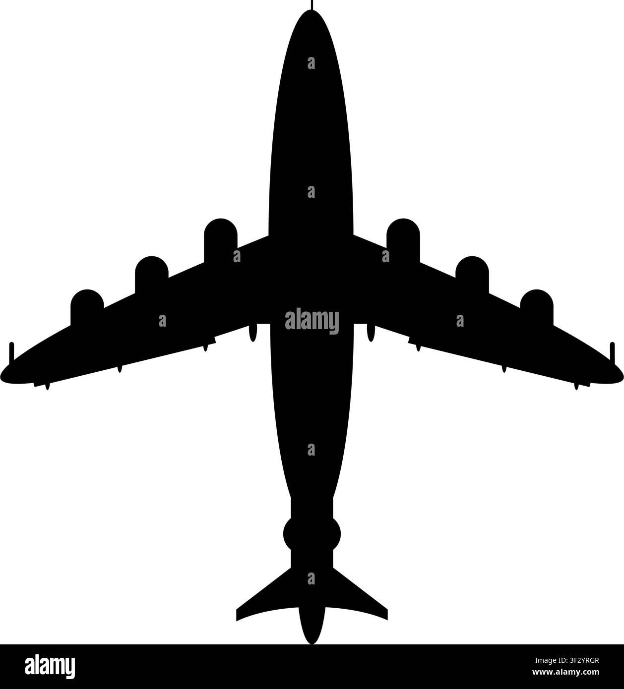 Silhouette di aereo passeggeri isolata su sfondo trasparente. PNG vettoriale Illustrazione Vettoriale