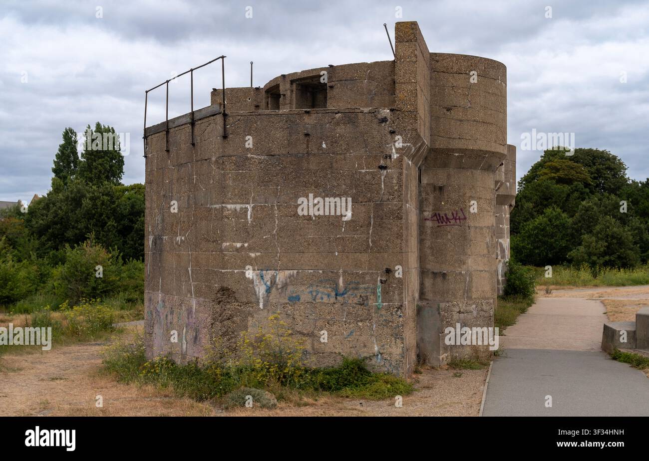 Batteria pesante a fuoco rapido nel Gunners Park a Shoeburyness, Essex Foto Stock