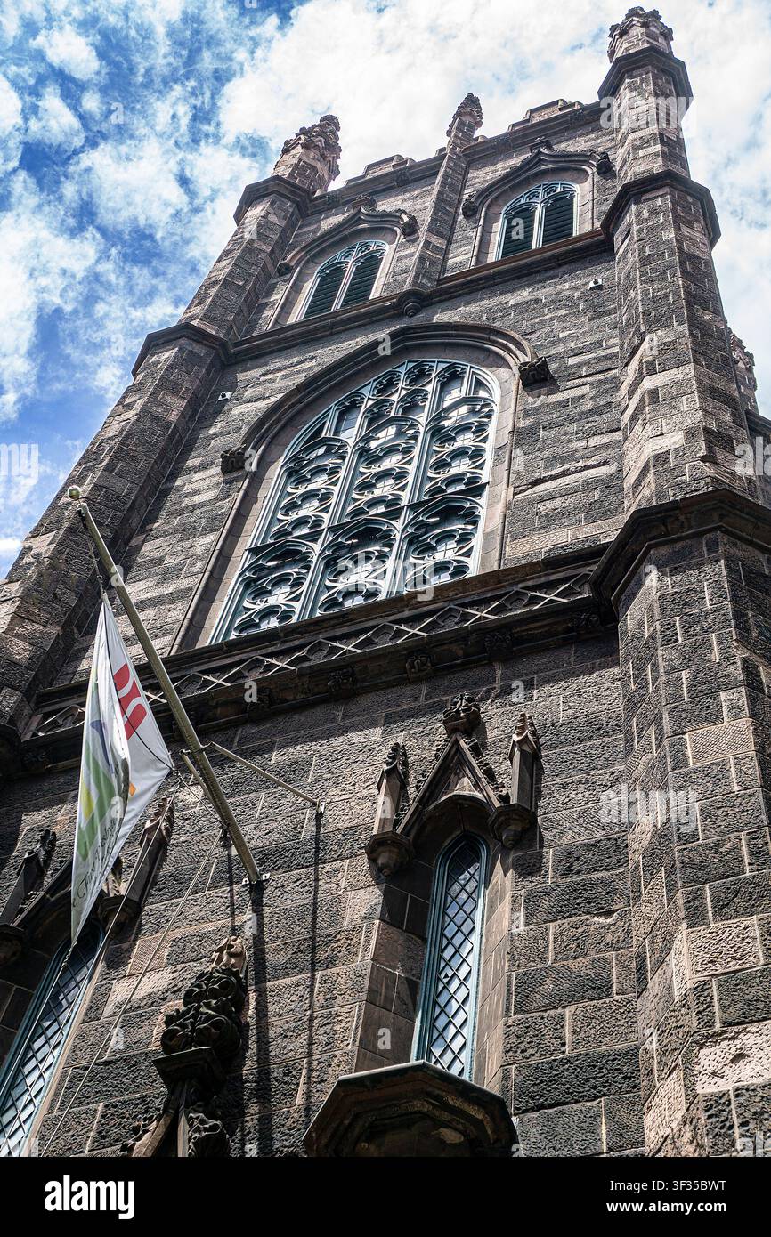 Prima Chiesa Presbiteriana, vista ad angolo basso, 48 Fifth Avenue, Greenwich Village, Manhattan, New York City, New York, USA Foto Stock