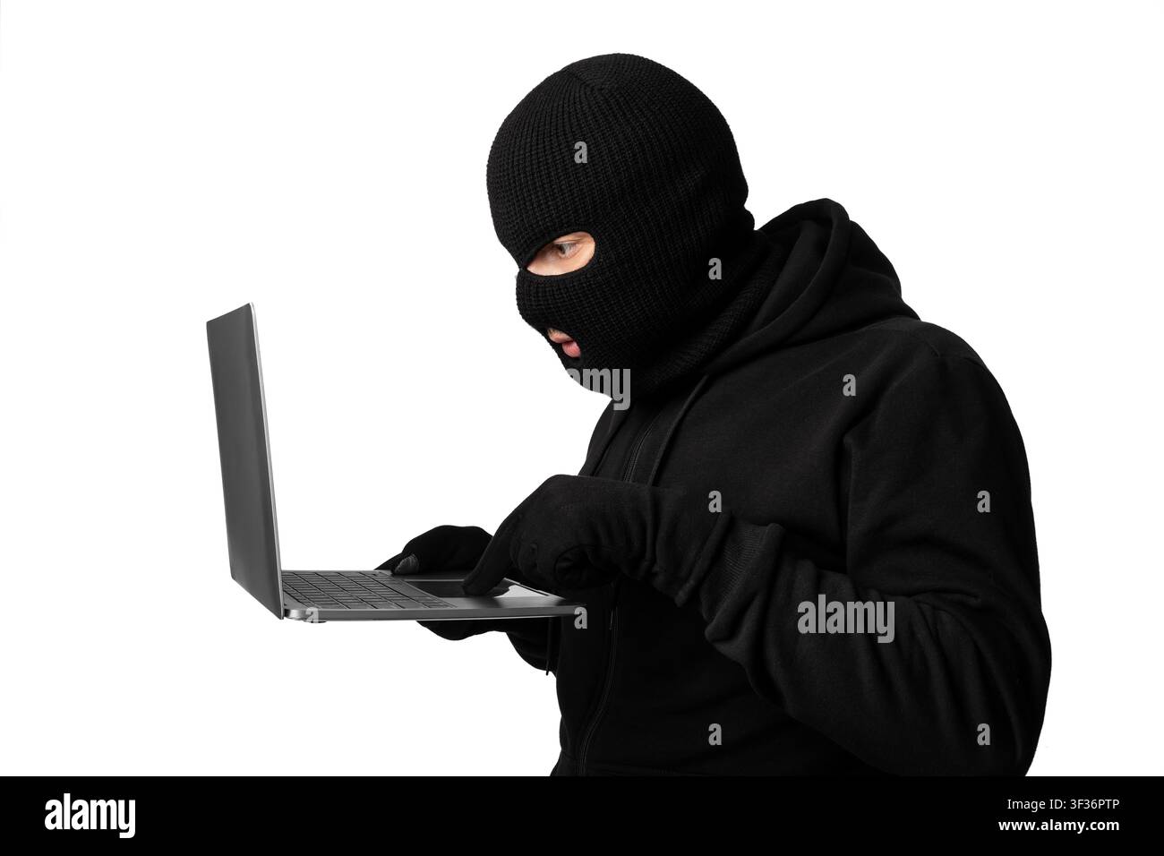 Hacker scaricare informazioni private da un computer Foto Stock