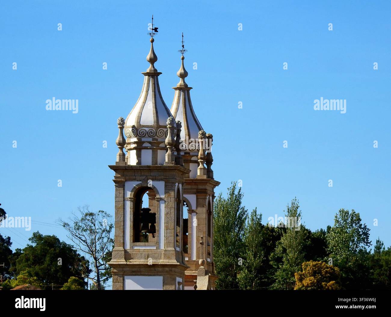 Igreja Paroquial de Barcelinhos, la chiesa parrocchiale di Santo André Apóstolo, a Barcelinhos, Portogallo Foto Stock